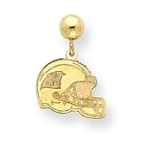 14K Panthers Helmet Dangle Post Earrings