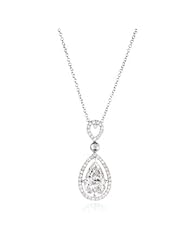Diamond & 18k White Gold Pendant Necklace