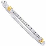 1.00 Ct.T.W. Sparkling Round Cut Diamonds, Two Tone 14K Gold. Diamond Bangle Bracelet