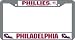 Philadelphia Phillies Chrome License Plate Frame with Bell Logo W/ Word Mark Logo