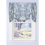 Victoria Park Toile Tie-Up Valence Window Curtain, Black