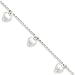 Genuine IceCarats Designer Jewelry Gift Sterling Silver Polished Puffed Heart Bracelet In 7.50 Inch
