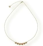 Six Degrees Cultured Pearl Silver Necklace, Peach