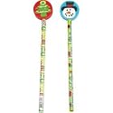 Christmas Pencil And Topper - Christmas Kids Party Bag Fillers or Stocking Fillers!