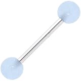 Light Blue GLOW in the DARK Barbell Tongue Ring