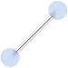 Jewelry : Light Blue GLOW in the DARK Barbell Tongue Ring