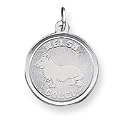 Sterling Silver Welsh Corgi Disc Charm