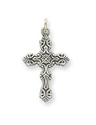 Sterling Silver Antiqued Cross Pendant