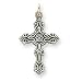 Sterling Silver Antique Cross with 20 Inch Sterling Silver Chain