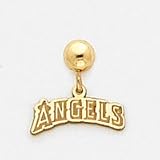 14K Los Angeles Angels Curved Name Logo Kidney Earrings