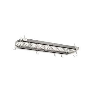 JK Adams Ceiling Oval Pot Rack - Metallic Gray