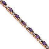 14k Emerald Diamond Bracelet - 7 Inch - Box Clasp