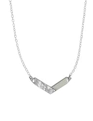 Boma, Chevron Necklace, Hammered & Matte .925 Sterling Silver