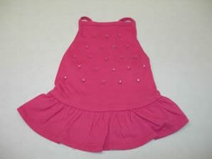 Puppy Luck T-13PK Rhinestone Dress Small Pink Dog Clothing