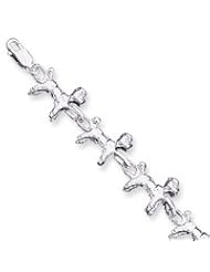 Sterling Silver Poodles Bracelet QA2-7"
