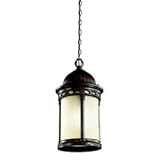 Kichler Corunna Outdoor Pendant 1 Light Brown Stone