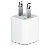 White USB Cable Power Adapter (Wall Charger Adaptor with fixed blades) for Apple iPod, iPhone, iPhone 3G, iPhone 4,Touch, Shuffle, Nano, Classic