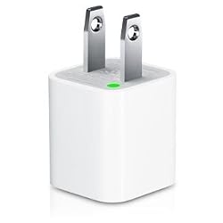 White USB Cable Power Adapter (Wall Charger Adaptor with fixed blades) for Apple iPod, iPhone, iPhone 3G, iPhone 4,Touch, Shuffle, Nano, Classic