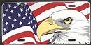 Bald Eagle and US Flag License Plate
