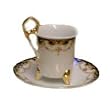 Coffee Cups with Legs and saucers-Black and Gold, 6 of each