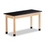 Diversified Woodcrafts P7102K30N UV Finish Solid Oak Wood Table with Plain Apron, ChemGuard Top, 60" Width x 30" Height x 24" Depth, 500 lbs Capacity
