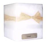3x3 Square White Linen Candles By Stone