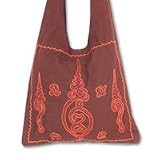 Cotton sling tote bag, 'Thai Talisman'