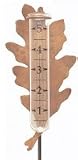 Flamed Copper Rain Gauge- Oak Leaf