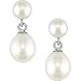 Natural Freshwater White Flat Coin And Tear Shape Pearl Silver Drop Earrings (Nice Valentine's Day Gift Special Sale)