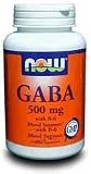 NOW Foods GABA 500 mg, 100 capsules( Double Pack)