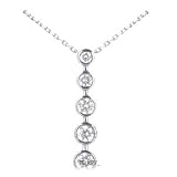 1.2 Carat Diamond 14k Gold White Gold Journey Pendant Necklace