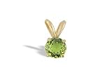 14K Yellow Gold Genuine Round Peridot Pendant