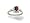 14K White Gold Genuine Emerald-cut Garnet and Diamond Ring - Size 4