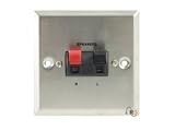Produkt-Bild: Lyndahl Lautsprecher Wandeinbaudose, 1fach, aus matt geb&uuml;rstetem Edelstahl mit Klemmanschl&uuml;ssen f&uuml;r einen Lautsprecher geeignet f&uuml;r Unterputzdosen