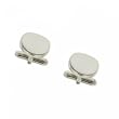 Plain Finely Polished Cuff Links in Solid Sterling Silver