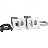 Datacomm White Recessed Pro-Power Kit With Straig