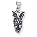 Sterling Silver Antiqued Owl Charm - JewelryWeb title=