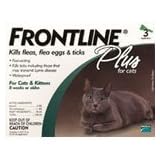 Merial Frontline Plus Flea and Tick Control for Cats and Kittens, 3 Doses, For Cats 8 Weeks and Older
