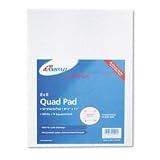 Ampad Quadrille Pad with 8 Squares per Inch, Letter Size, 20 lb, White, 50 Sheets per Pad (22-005)