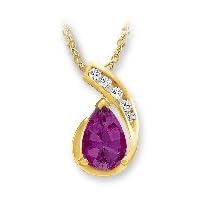 10kt. Gold, Lab Created Alexandrite and Diamond Pendant by Fred Meyer Jewelers