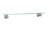 Dynasty Hardware Pacific Collection Glass Shelf in Satin Nickel
