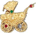 Baby Carriage, 14K Gold Charm