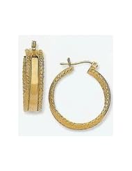 25mm X 7mm 14k Concentric Hoops Tube Earrings