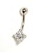 Princess Cubic Zirconia CZ Belly Ring - JewelryWeb