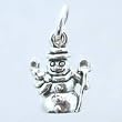 Cute Little Sterling Silver Snowman Charm with Scarf & Hat, #11432