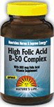 High Folic Acid B-50 Complex 100 Caps ( Nourishes Nerves & Improve Energy ) By Nature's Life ( Quick Delivery Ship On Time Bulk Item In Stock )