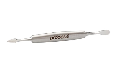 Probelle Double Sided 2-in-1 Cuticle Pusher and Cleaner Stainless Steel Manicure Tool, 0.3 Ounce