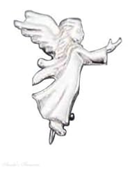 Sterling Silver Guardian Angel Outstretched Hand Brooch Pin