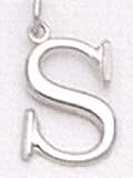 14kt Solid White Gold Initial S Charm - LET101S