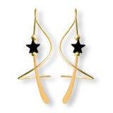 Earspiral tm M2HSTAR21GF Earspiral #1 with Hematite Star flanked by 2mm Beads in the middle 14K Gold-filled.